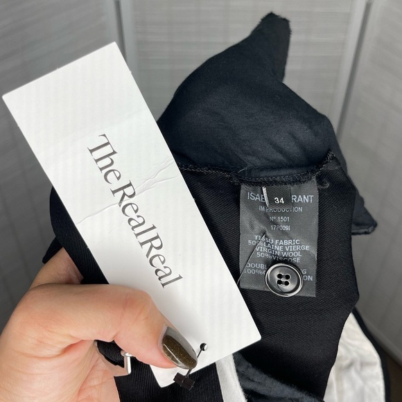 Isabel Marant Button Detail Rolled Cuff Pants Black Size 2 - Picture 8 of 9